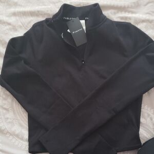 Fabletics Black Half-Zip Athletic Top